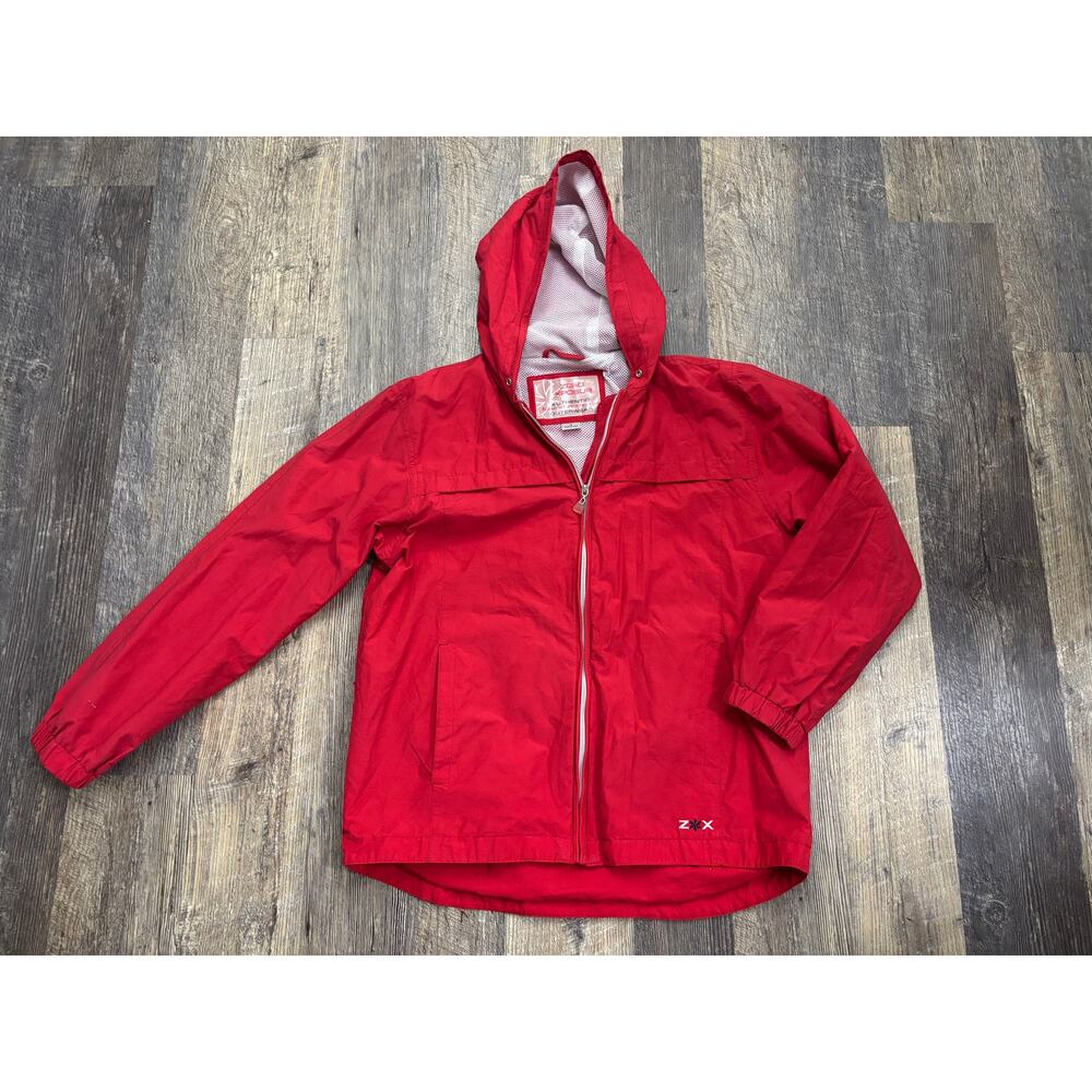 ZeroXposur Red Hooded Windbreaker Jacket Element Protector Womens‎ Small S